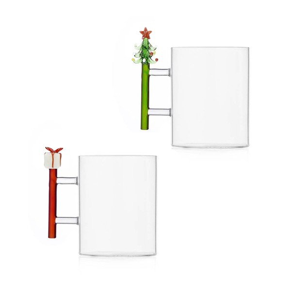 Üveg bögre szett 2 db-os karácsonyi mintával 450 ml Long Live Xmas – Brandani