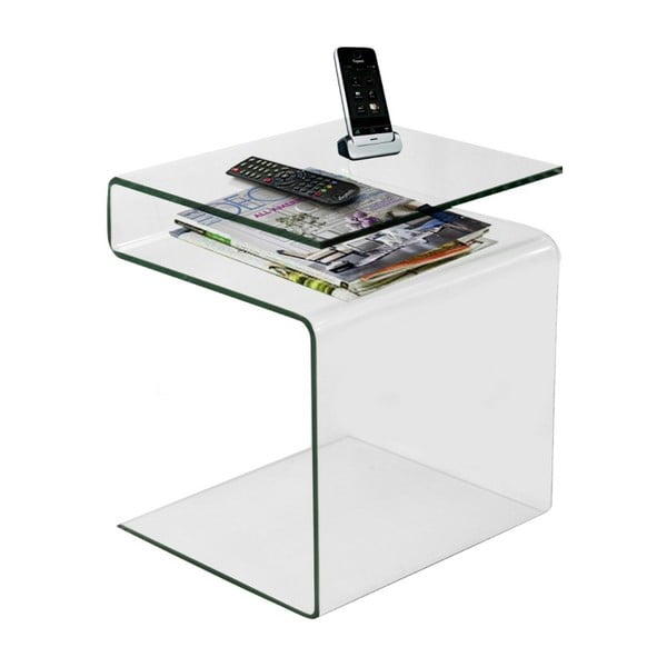 Variálható üveg tárolóasztal újságtartóval - Evergreen House-image-2