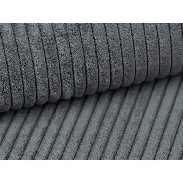 Sötétszürke kordbársony sarokkanapé (bal oldali-heverő résszel) Campi – Cosmopolitan Design-image-4