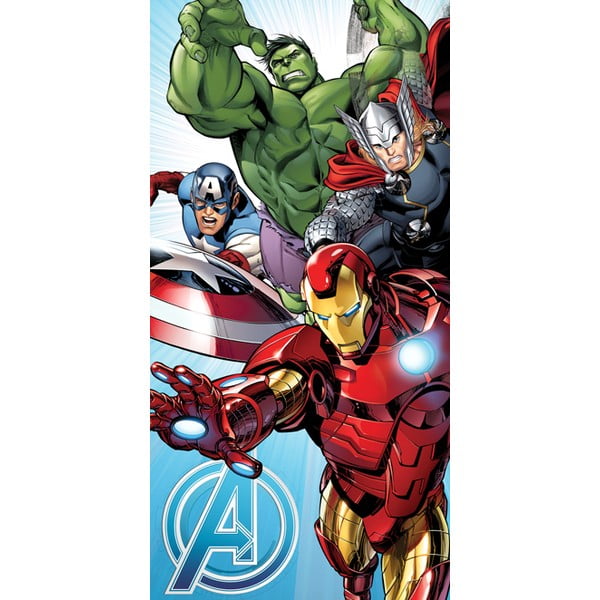 Pamut gyerek fürdőlepedő 70x140 cm Avengers "Light Blue" – Jerry Fabrics