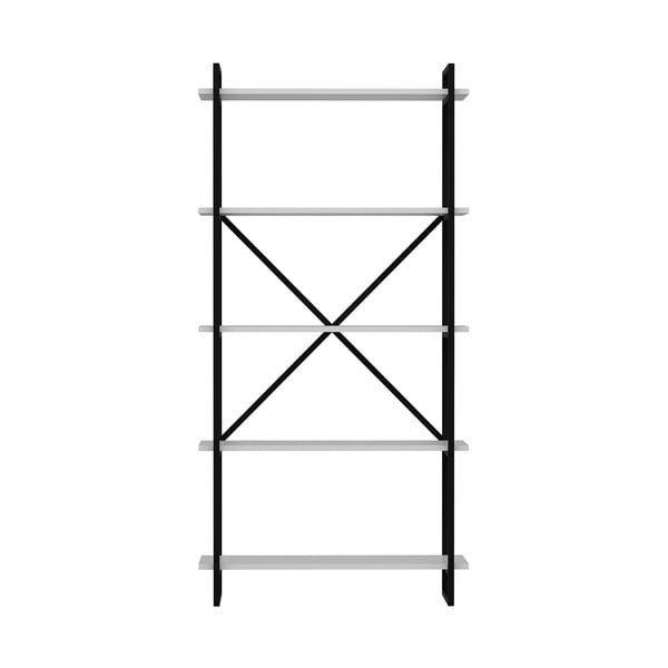 Fekete-fehér polcos állvány 90x180 cm Elston – Kalune Design