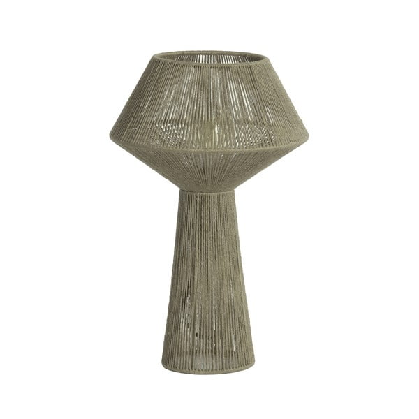 Világoszöld asztali lámpa juta búrával (magasság 47 cm) Fugia – Light & Living