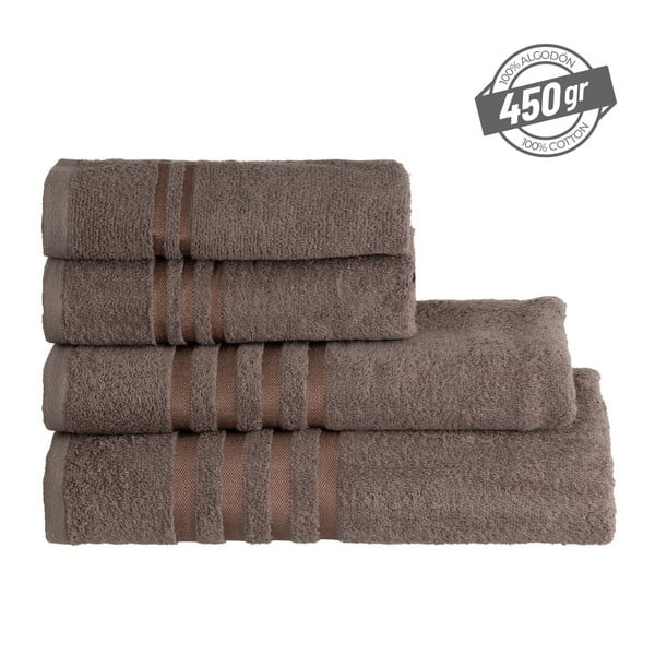 Barna frottír pamut fürdőlepedő 70x140 cm Simple – Casa Selección-image-4