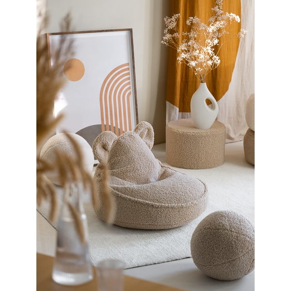 Világosbarna buklé gyerek babzsákfotel Bear – Wigiwama-image-1