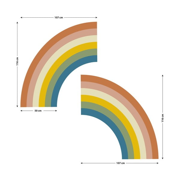 Gyerek falmatrica 158x87 cm Pastel Rainbow – Ambiance-image-2