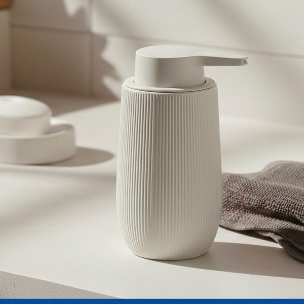 Krémszínű műanyag szappanadagoló 400 ml Fablo – Wenko-image-1
