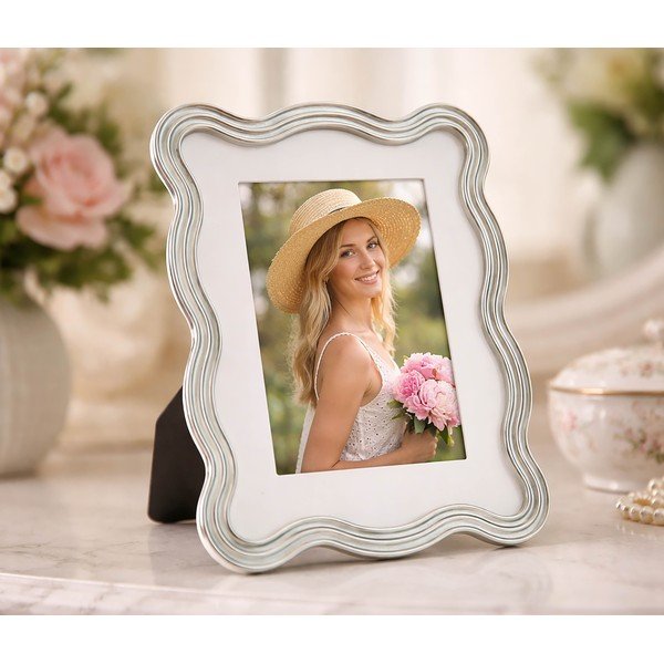 Világoskék-ezüstszínű fém-üveg álló képkeret 17,5x22,5 cm Elizabeth – Mauro Ferretti-image-1