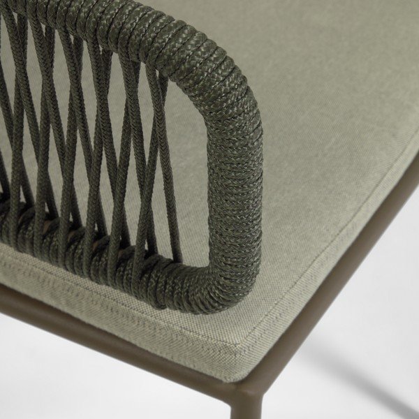 Nadin acélszerkezetű kerti szék zöld húrozással - Kave Home-image-1