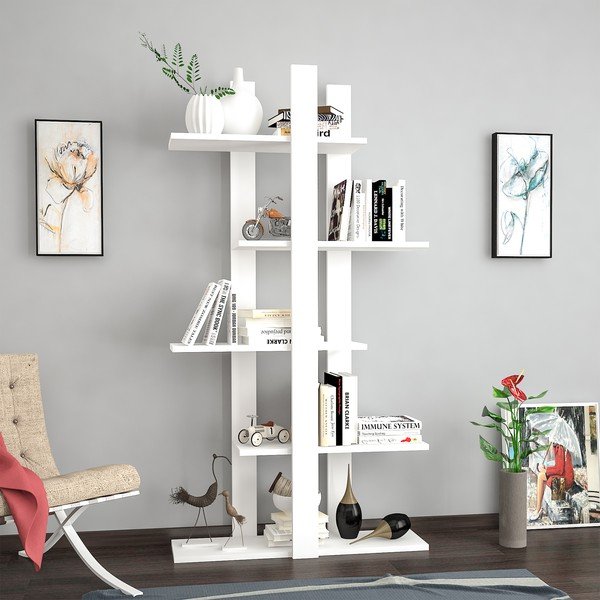 Fehér könyvespolc 75x150 cm Dembi - Gauge Concept-image-1