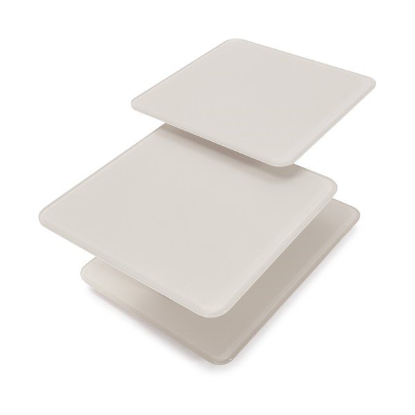 Krémszínű üveg dohányzóasztal 54x115 cm Elvi – Marckeric-image-3