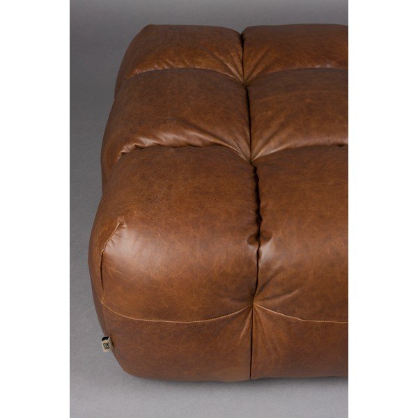 Barna bőr moduláris lábtartó Hackman – Dutchbone-image-4