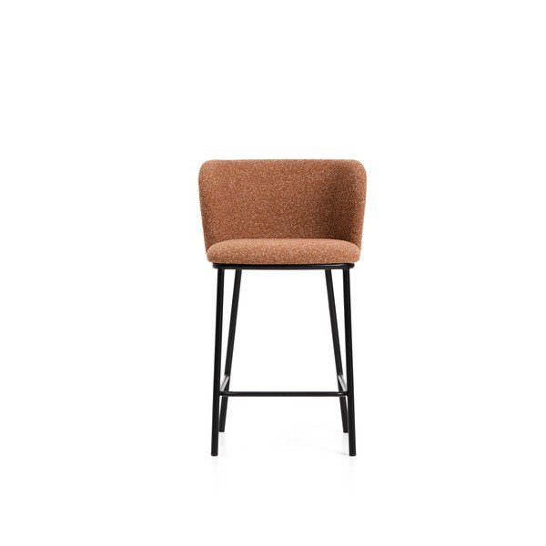 Terrakotta színű kárpitozott bárszék (ülésmagasság 65 cm) Ciselia – Kave Home-image-3
