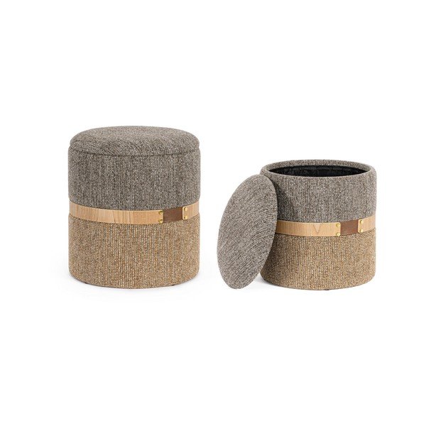 Szürke-barna puff Talya – Bizzotto-image-1