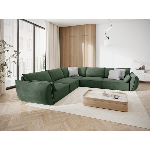 Sötétzöld sarokkanapé (variálható) Vanda – Mazzini Sofas-image-1