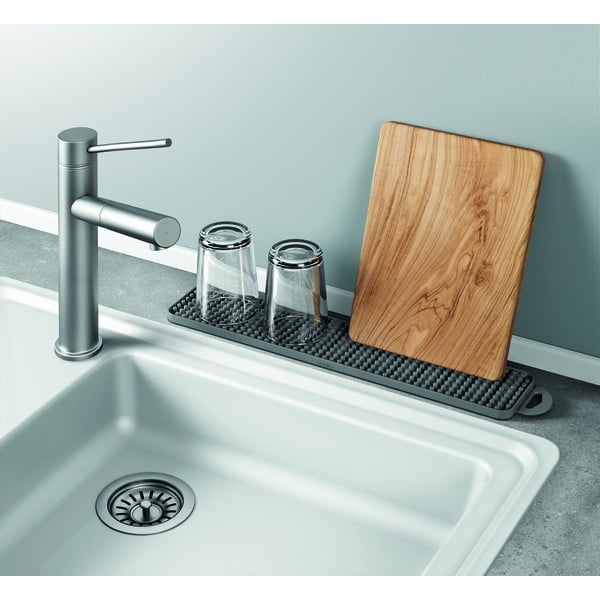 Szürke műanyag edénycsepegtető alátét 42x8 cm Gravity – Metaltex-image-1