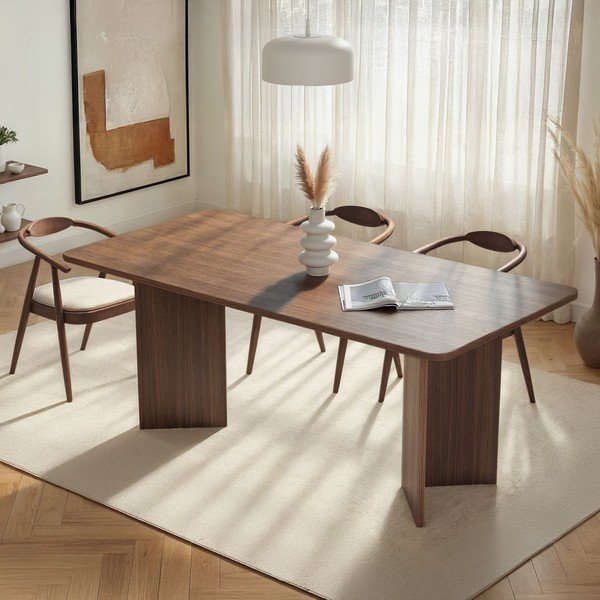 Étkezőasztal diófa dekorral 90x180 cm Linza – Kalune Design-image-1
