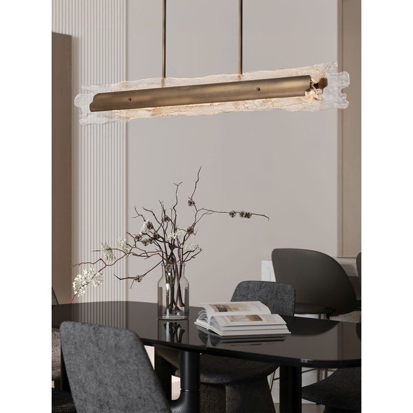 Sárgaréz színű acél LED dimmelhető függőlámpa üveg búrával Velar – Nova Luce-image-1