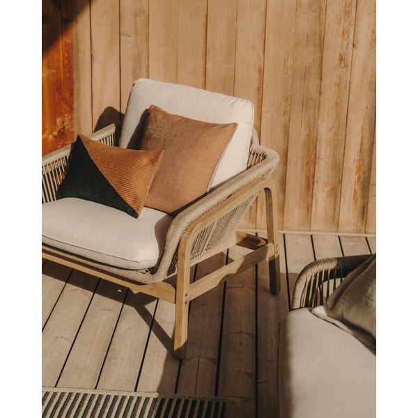 Bézs-natúr színű akácfa ötszemélyes kerti lounge szett Vellana – Kave Home-image-2