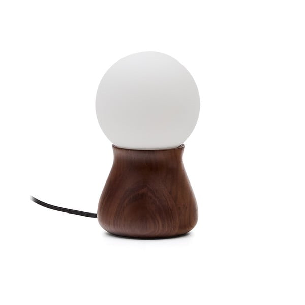 Sötétbarna kaucsukfa asztali lámpa (magasság 26 cm) Okeni – Kave Home
