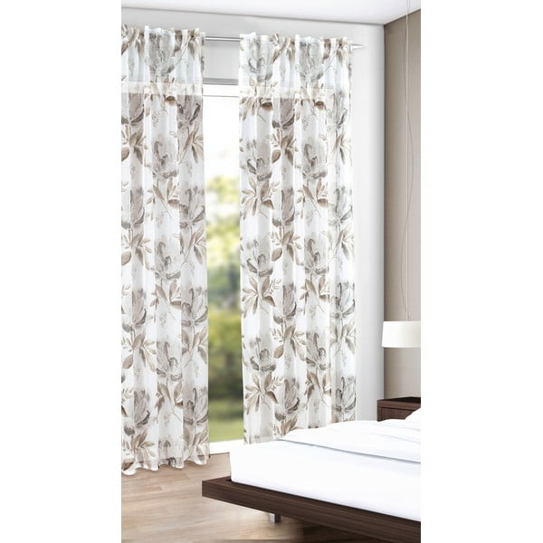 Fehér-barna függöny 135x245 cm – Sehlbach-image-1