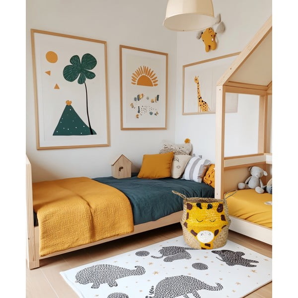 Sárga-natúr színű tengerifű játéktároló kosár ø 30x28 cm Giraffe – Compactor-image-2