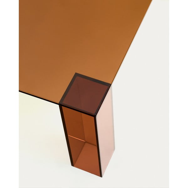 Barna üveg dohányzóasztal 85x85 cm Adularia – Kave Home-image-4