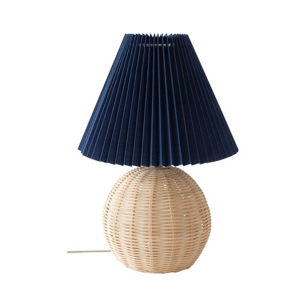 Kék-natúr színű rattan asztali lámpa (magasság 36 cm) Sisal – Jotex