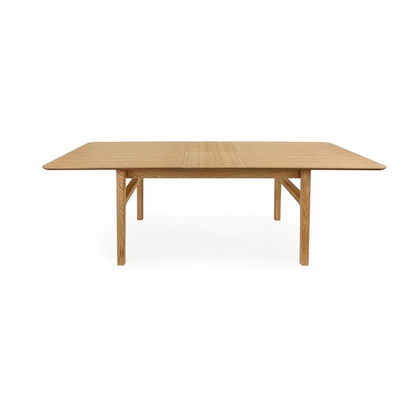 Bővíthető étkezőasztal hosszabbító asztallappal, tölgyfa dekorral 90x180 cm Curved – Woodman-image-3