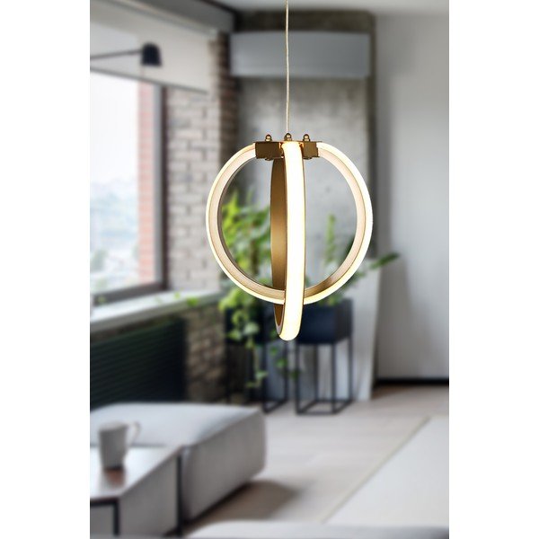 Bronzszínű fém LED függőlámpa ø 25 cm Sezen – Squid Lighting-image-1