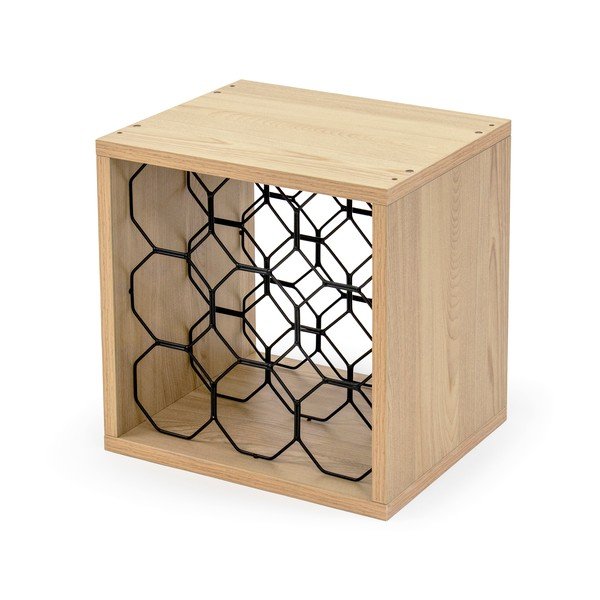 Natúr színű bortartó polcos állvány bükkfa dekorral, palackok száma 9 – Compactor-image-3