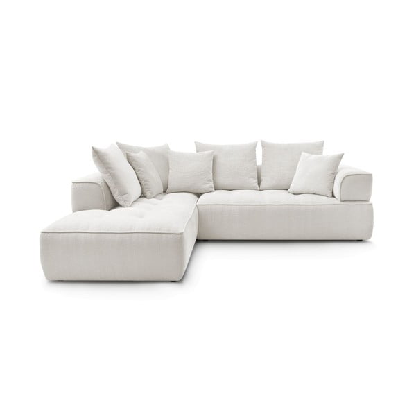Bézs zsenília sarokkanapé (bal oldali-L alakú) Whesley – Bobochic Paris