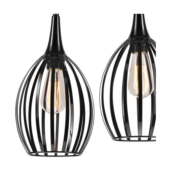 Fekete függőlámpa ø 17,5 cm Vincent – LAMKUR-image-4