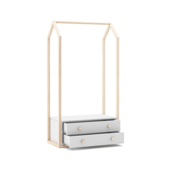 Fehér gyerek nyitott ruhásszekrény 80x170 cm Esteban – Marckeric-image-3