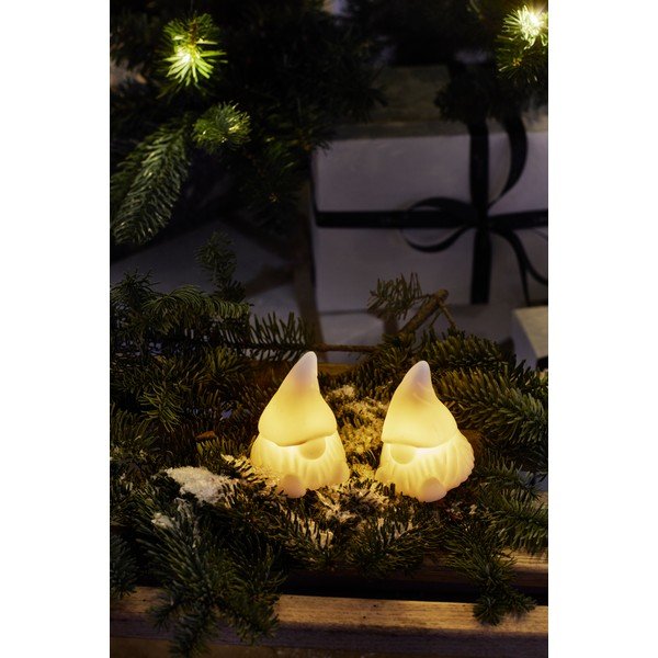 Fehér elemmel működő fénydekoráció készlet 2 db-os Coco – Sirius-image-1