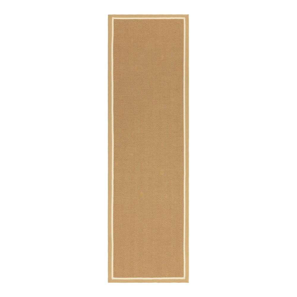 Natúr színű kétoldalas-kézi szövésű juta futószőnyeg 68x240 cm Bordo Herringbone Linen Asiatic Carpets