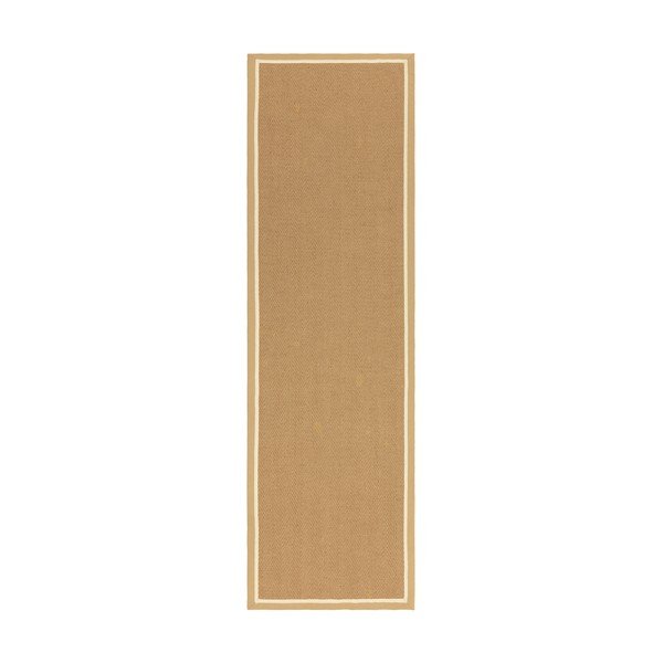Natúr színű kétoldalas-kézi szövésű juta futószőnyeg 68x240 cm Bordo Herringbone Linen – Asiatic Carpets