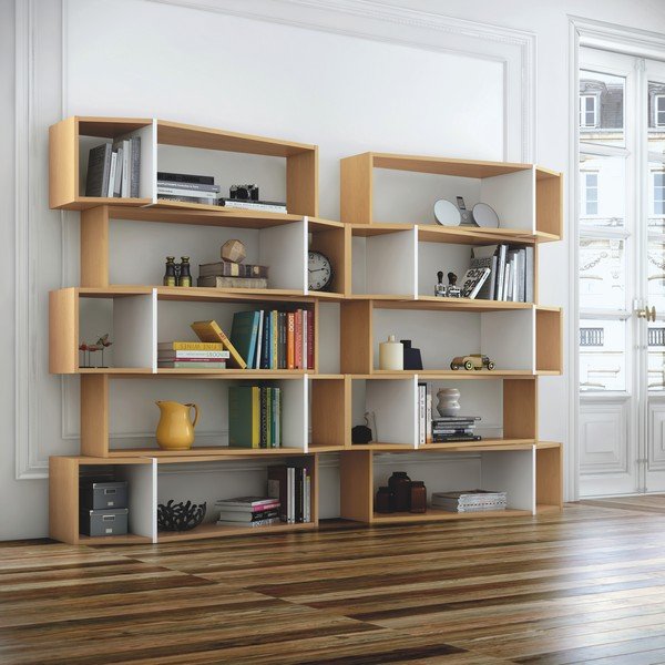 One barna-fehér polc, 120 x 35 cm - TemaHome-image-1