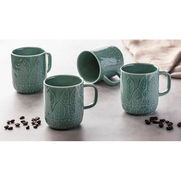 Türkiz porcelán bögre szett 4 db-os 400 ml Heath Jade – Ladelle-image-1