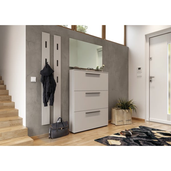 Szürkésbézs cipőtartó billenő fiókokkal Utah - Germania-image-4