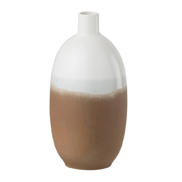 Barna-fehér porcelán váza, 29 cm magas - J-Line