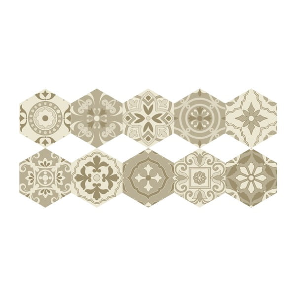 Floor Stickers Hexagons 10 db-os padlómatrica szett, 40 x 90 cm - Ambiance