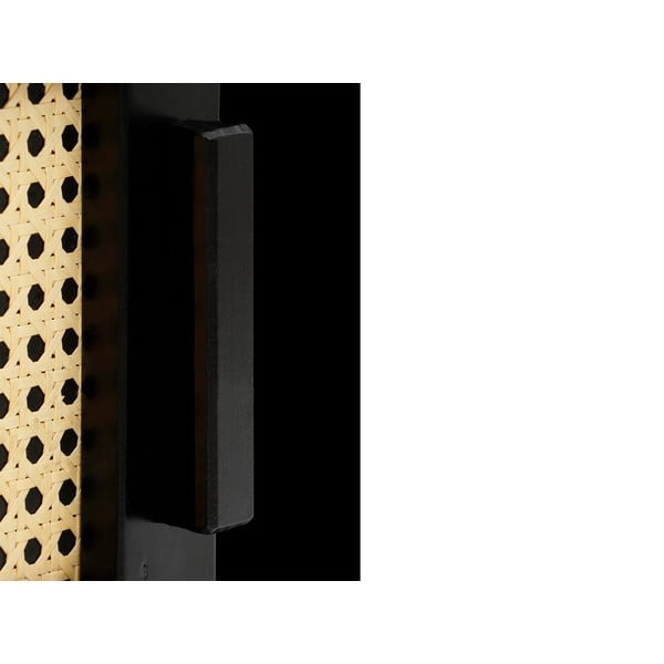 Jolene fekete borovi fenyő TV-állvány rattan ajtókkal - Støraa-image-3