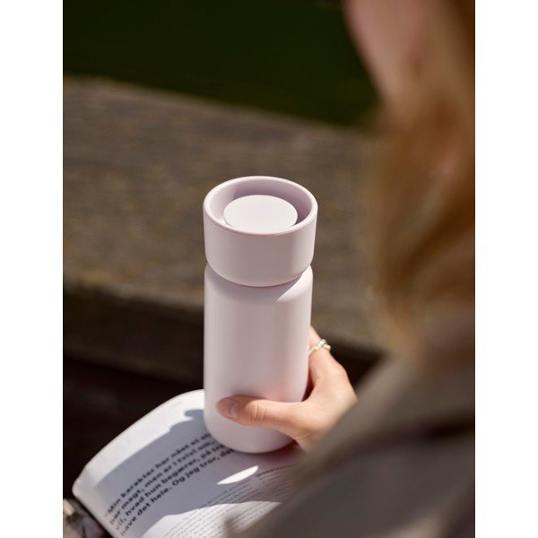 Világos rózsaszín rozsdamentes acél termobögre 400 ml Singles – Zone-image-1