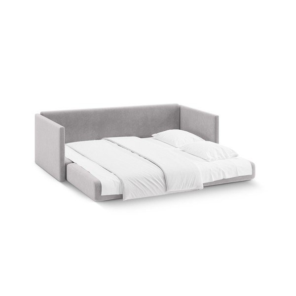 Világosszürke bársony kinyitható kanapé 209 cm Shannon – Cosmopolitan Design-image-3