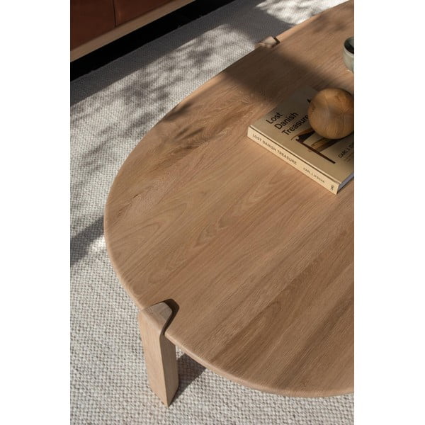 Natúr színű tölgyfa dohányzóasztal 100x180 cm Kulin – Gazzda-image-3