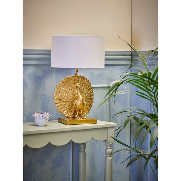 Aranyszínű asztali lámpa textil búrával (magasság 58,5 cm) Peacock – Bloomingville-image-1