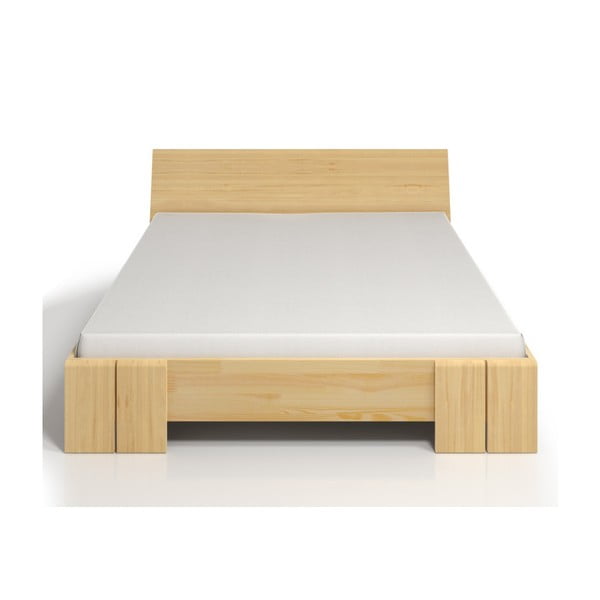 Vestre Maxi kétszemélyes borovi fenyőfa ágy tárolóval, 140 x 200 cm - Skandica