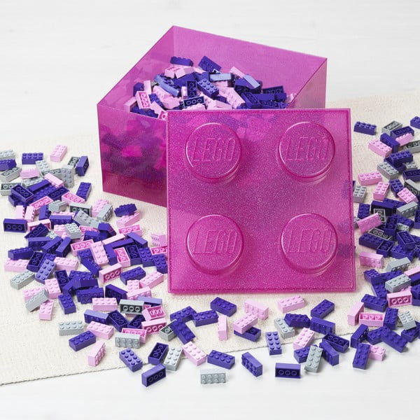 Rózsaszín műanyag gyerek tárolódoboz 25x25x18 cm – LEGO®-image-3