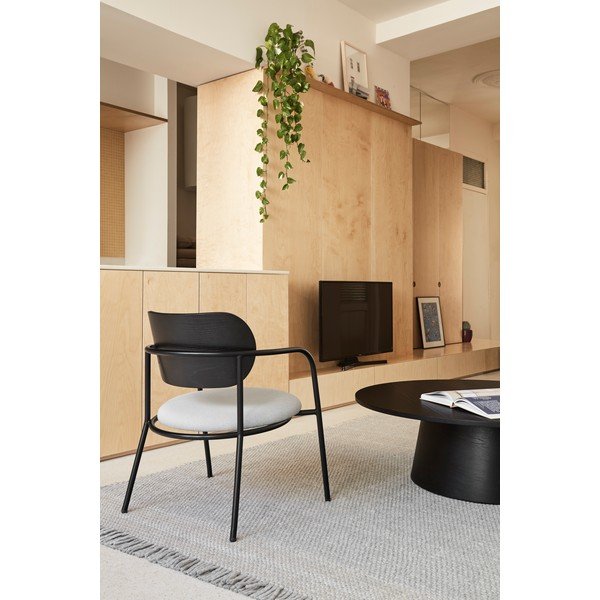 Fekete-szürke fotel kőrisfa dekorral Eclipse - Teulat-image-1