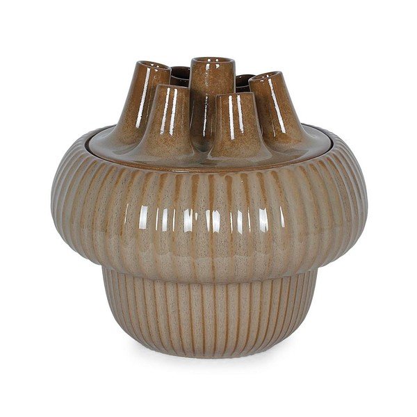 Szürkésbarna kőedény váza (magasság 25,5 cm) Olyssia – Bizzotto